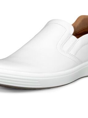 Ecco White Slip-On Leather Shoes